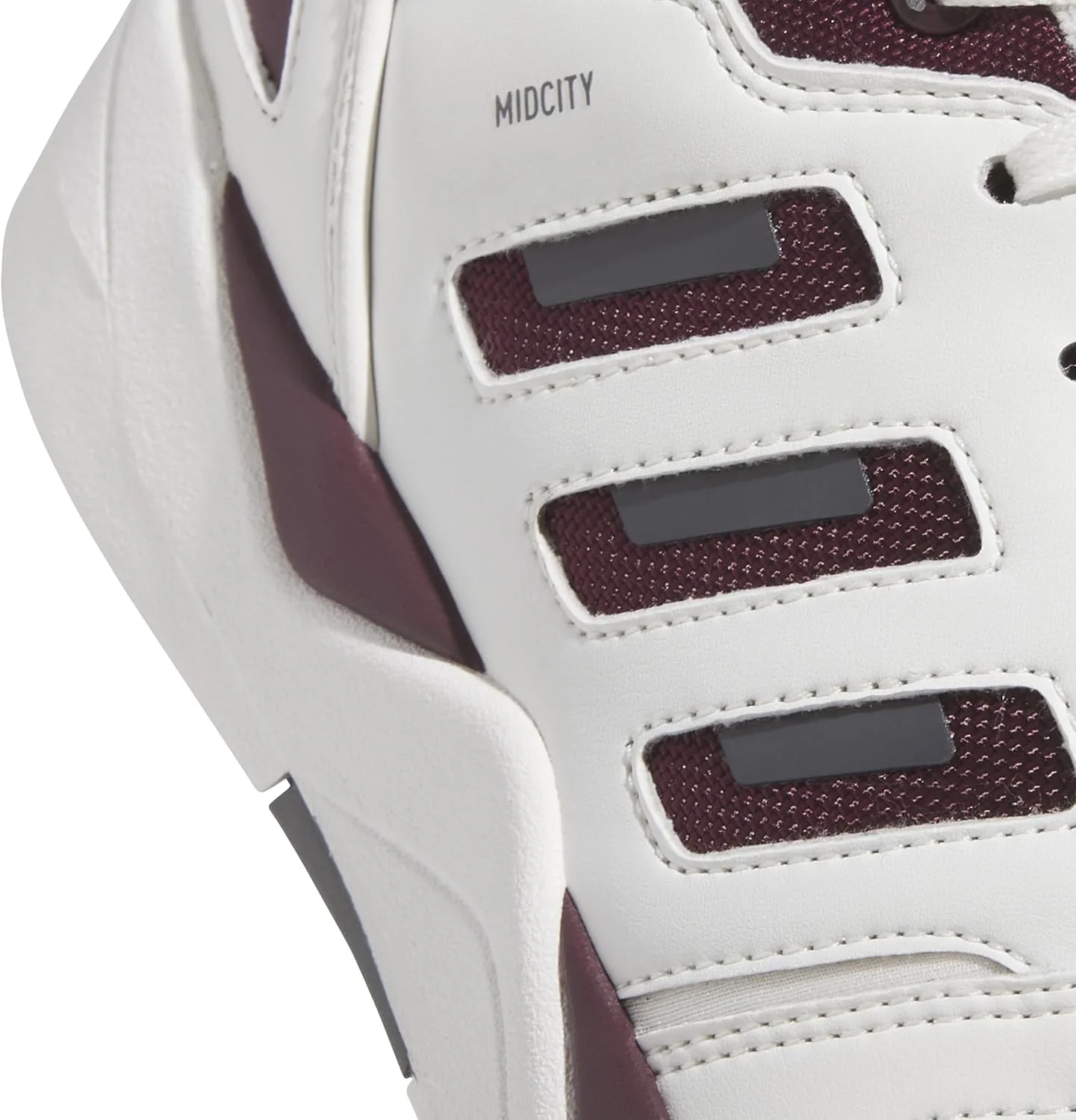 Мужские низкие кроссовки Adidas Midcity, белый/серый/бордовый — фото 2