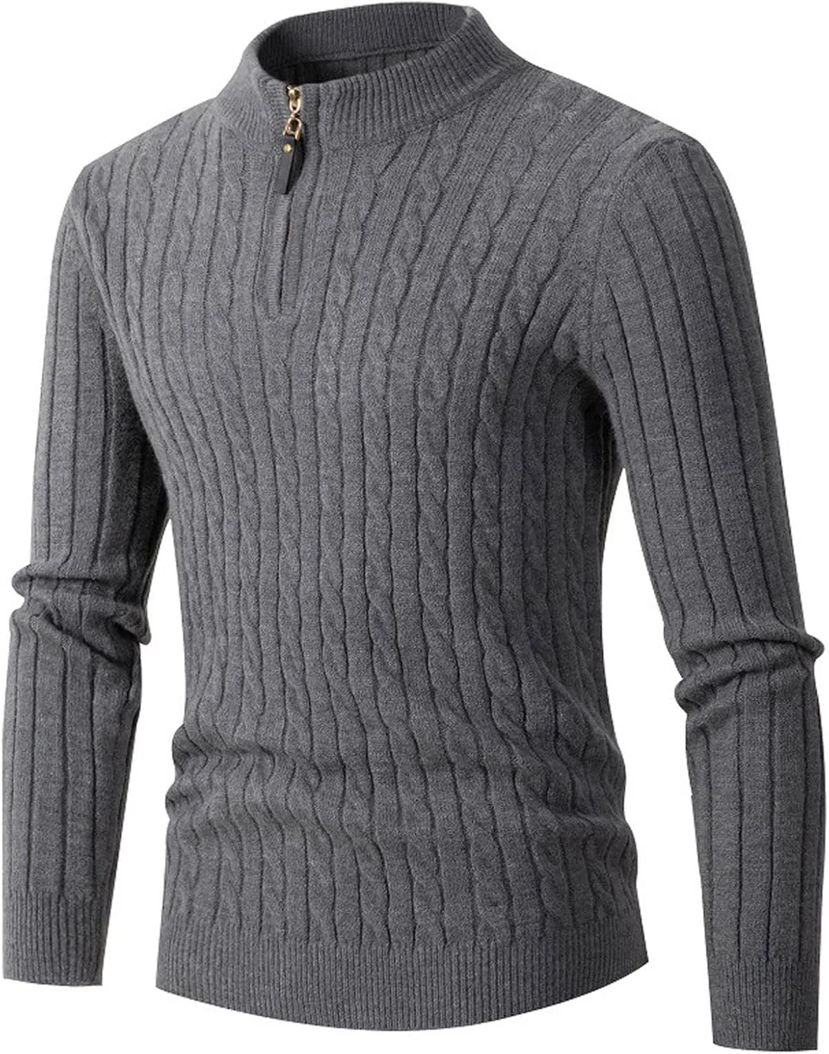Мужской полуводолазка с длинным рукавом, легкий вязаный пуловер Slim Fit — фото 2