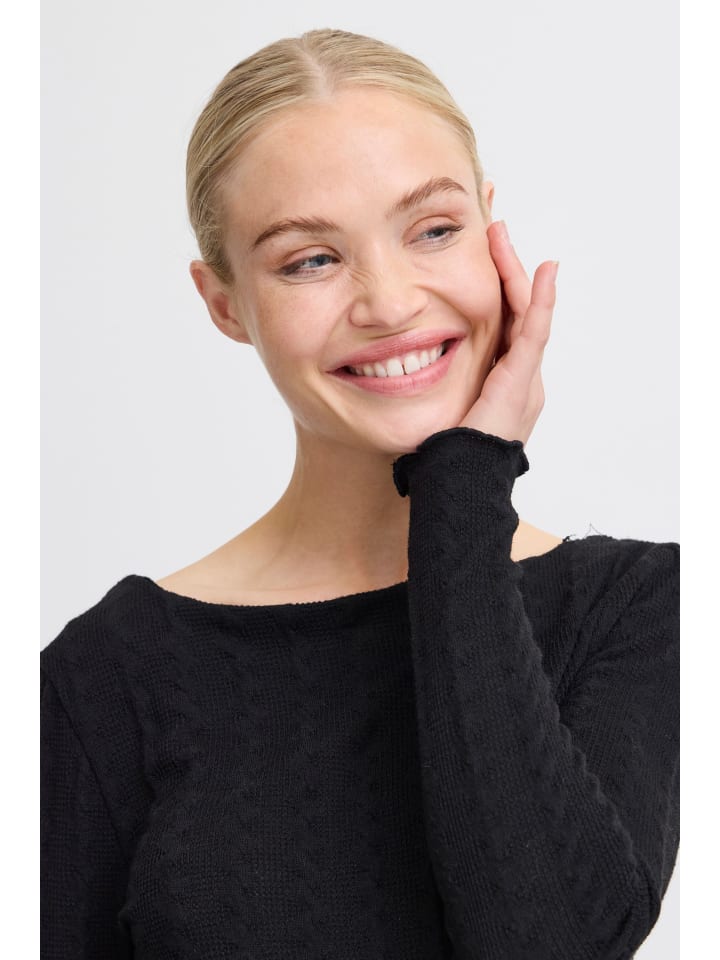 

B. young Футболка с длинными рукавами BYTHEANA приталенного кроя, черная