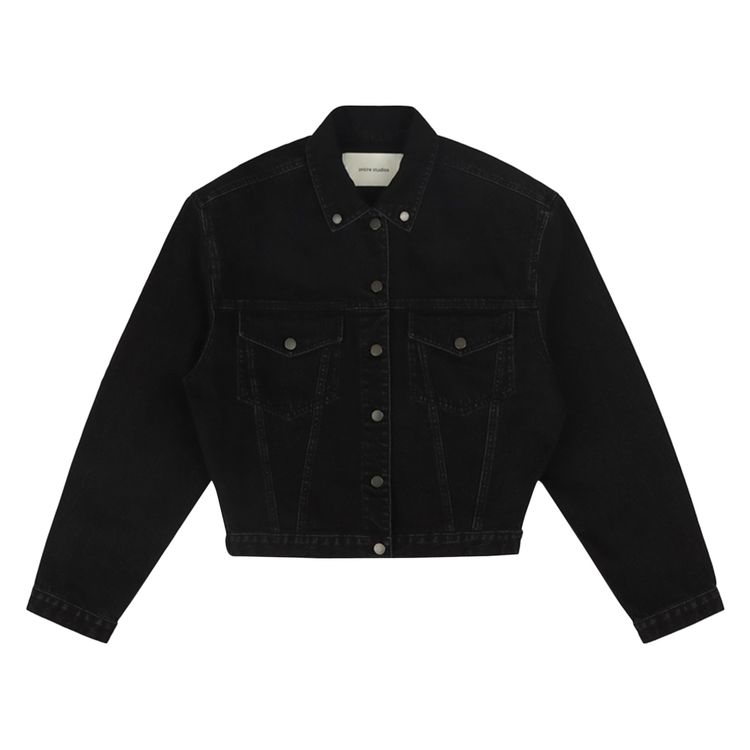 

Куртка Entire Studios Shrunken Denim Jacket 'Magnetite', черный