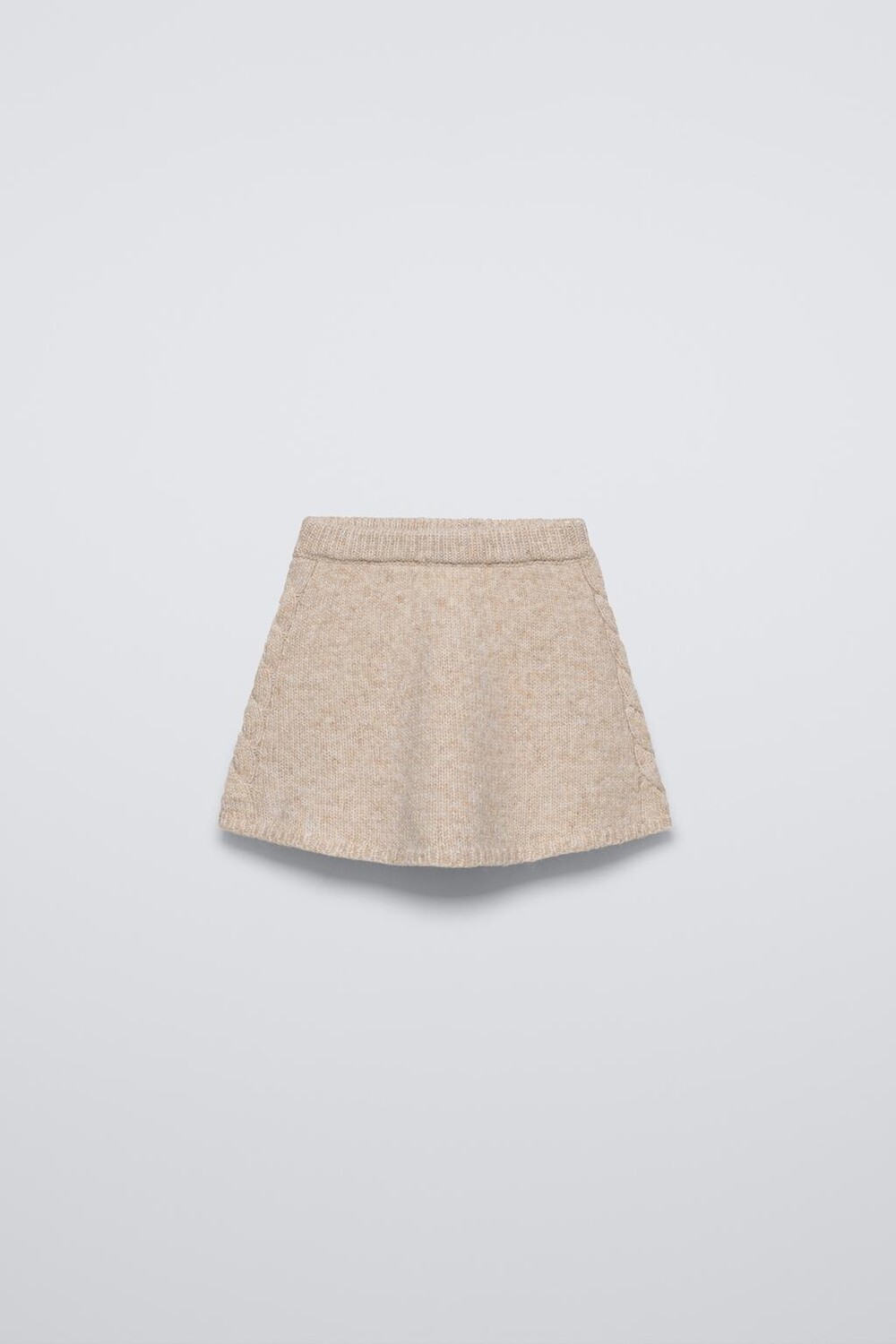 

Юбка из косовой трикотажной плетки ZARA, светло-бежевый