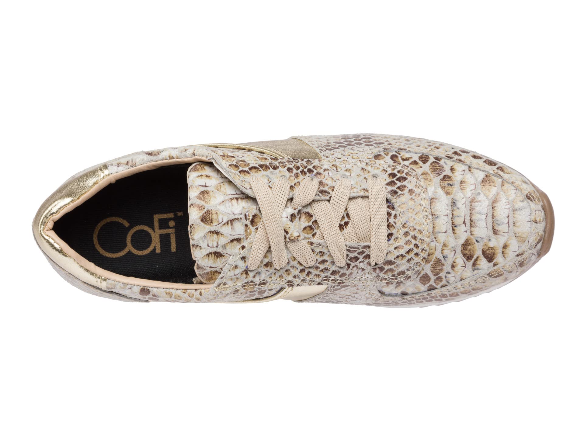 Кроссовки CoFi Holly Unique Printed Leather Fashion Sneaker, Tan Snake Print 1 — фото 2