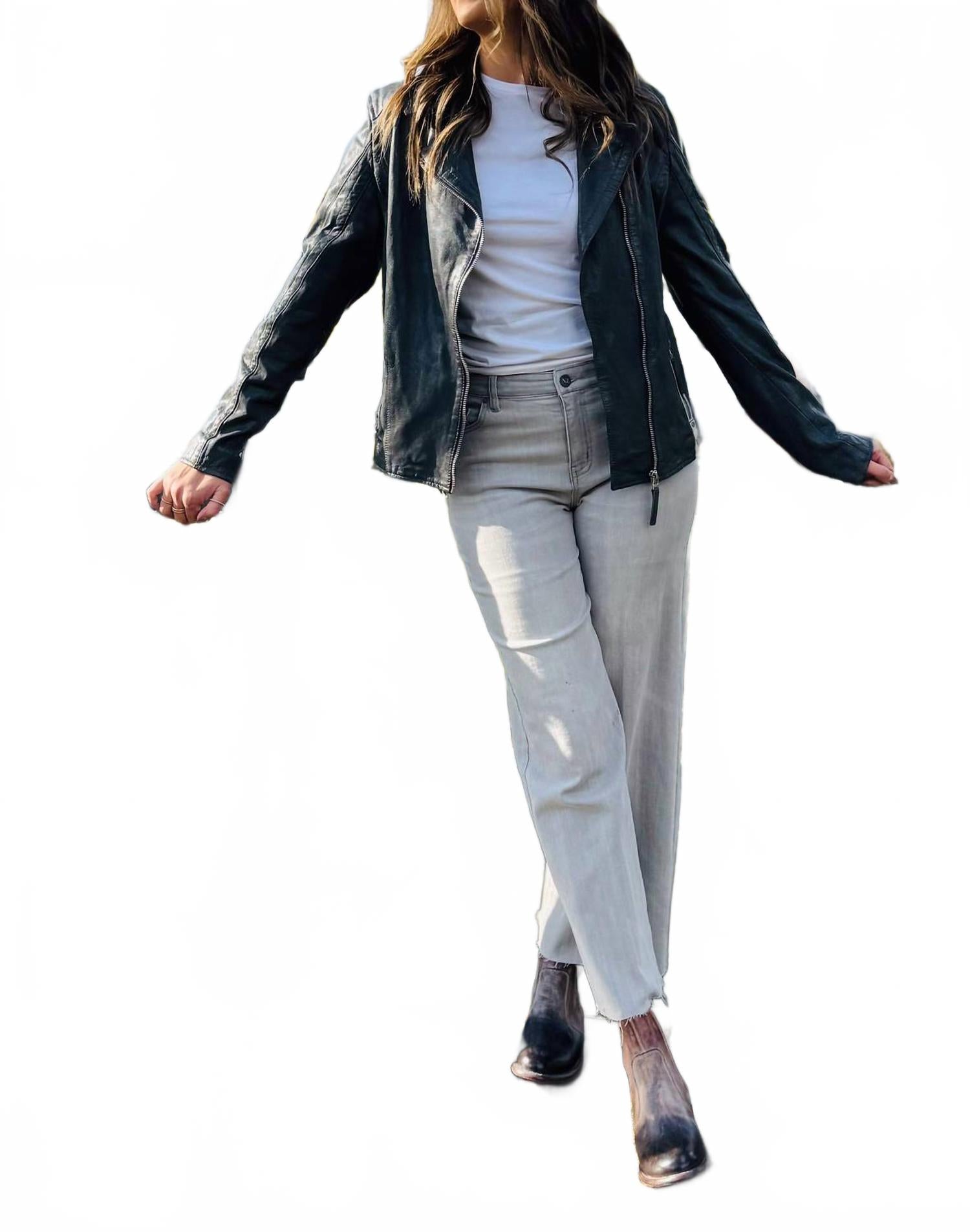 

Кожаная куртка Kiella в антрацитовом цвете MAURITIUS, Anthracite