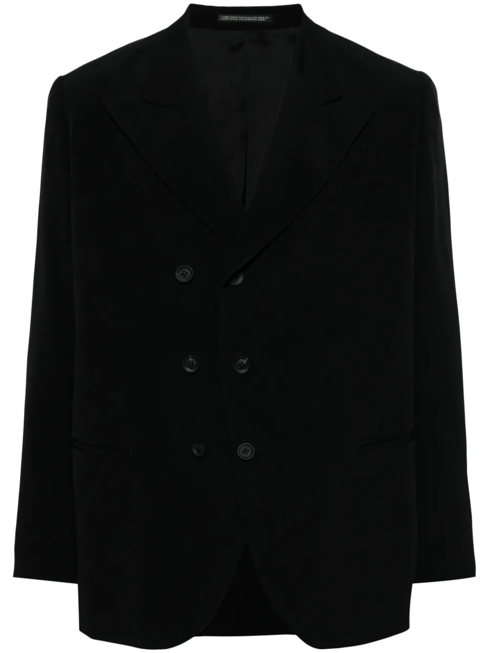 

Двубортный блейзер Yohji Yamamoto, черный