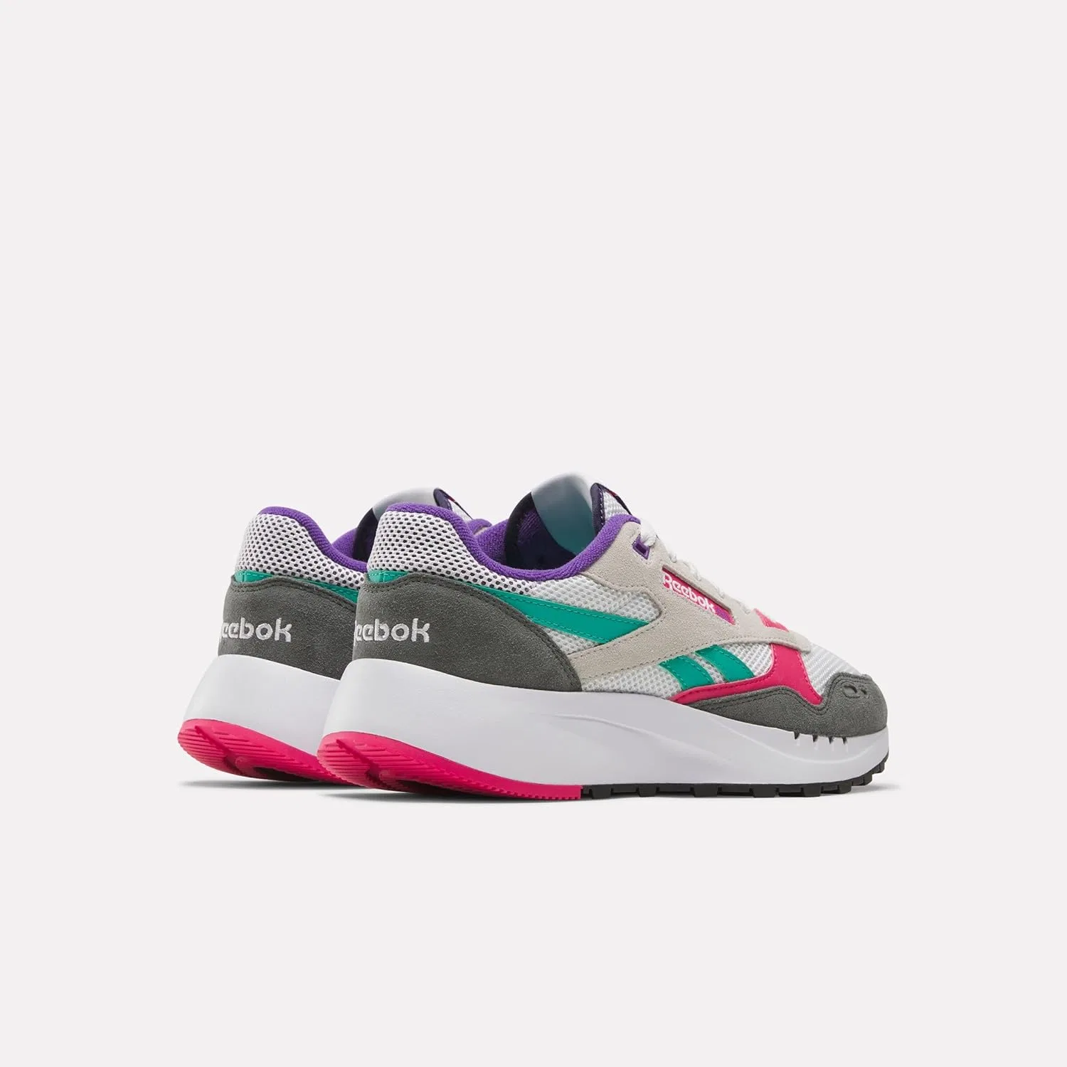 Кроссовки Reebok Unisex Classic Leather 2400, Chalk Grey 5 Bold Pink — фото 3