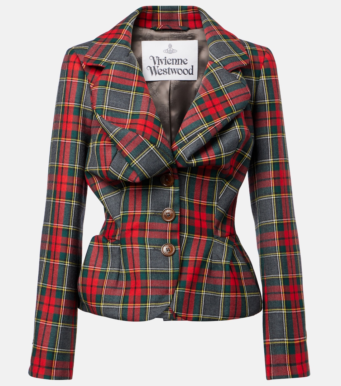 

Шерстяной блейзер в клетку Vivienne Westwood, Aw25-Red/Green