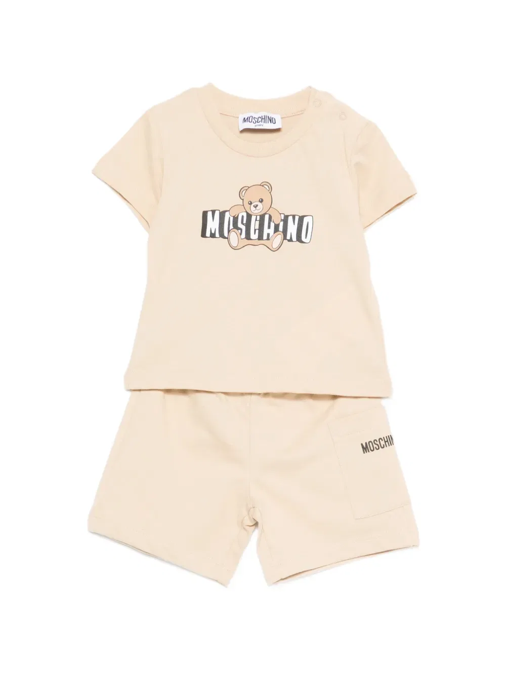 Детский комплект одежды с логотипом "Мишка" Moschino Kids, нейтральный