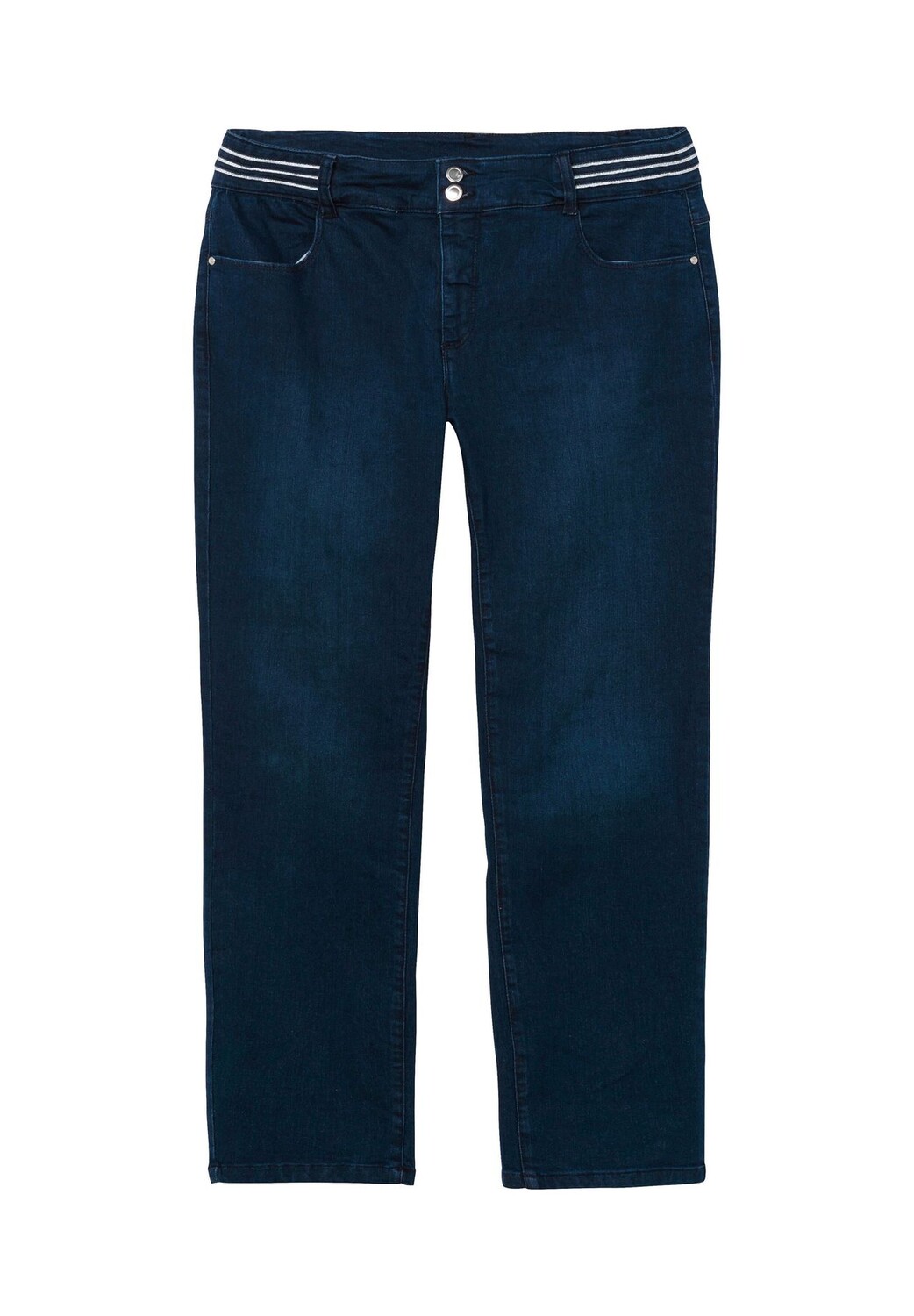 

Узкие джинсы с блестящей декоративной лентой на поясе Sheego, цвет Blue Denim