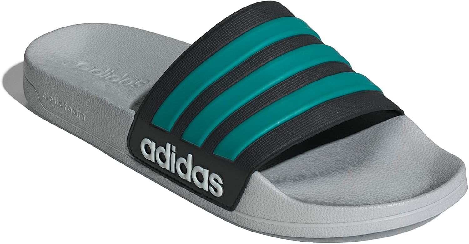 Сланцы для душа adidas Adilette для взрослых унисекс, черный/серый/бирюзовый — фото 4