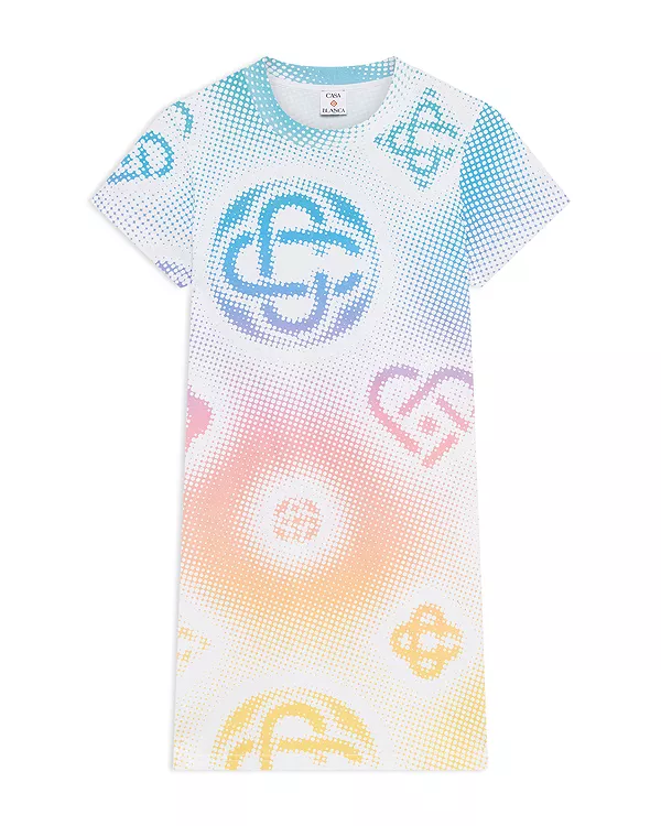 

Платье-Футболка с полутоновым логотипом Casablanca, мультиколор