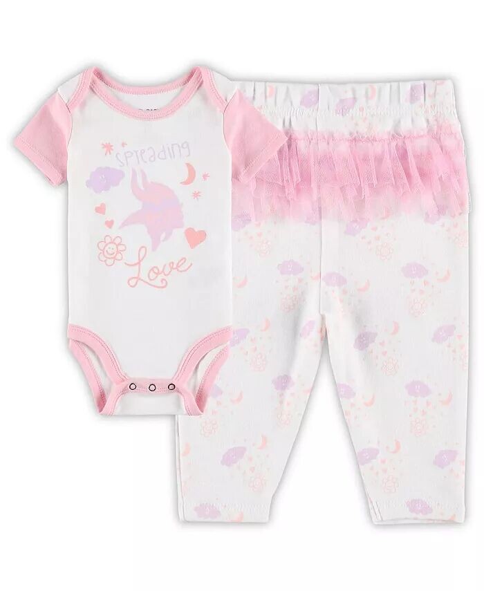 

Комплект белого боди и леггинсов-пачек Minnesota Vikings Spreading Love для девочек и новорожденных Outerstuff