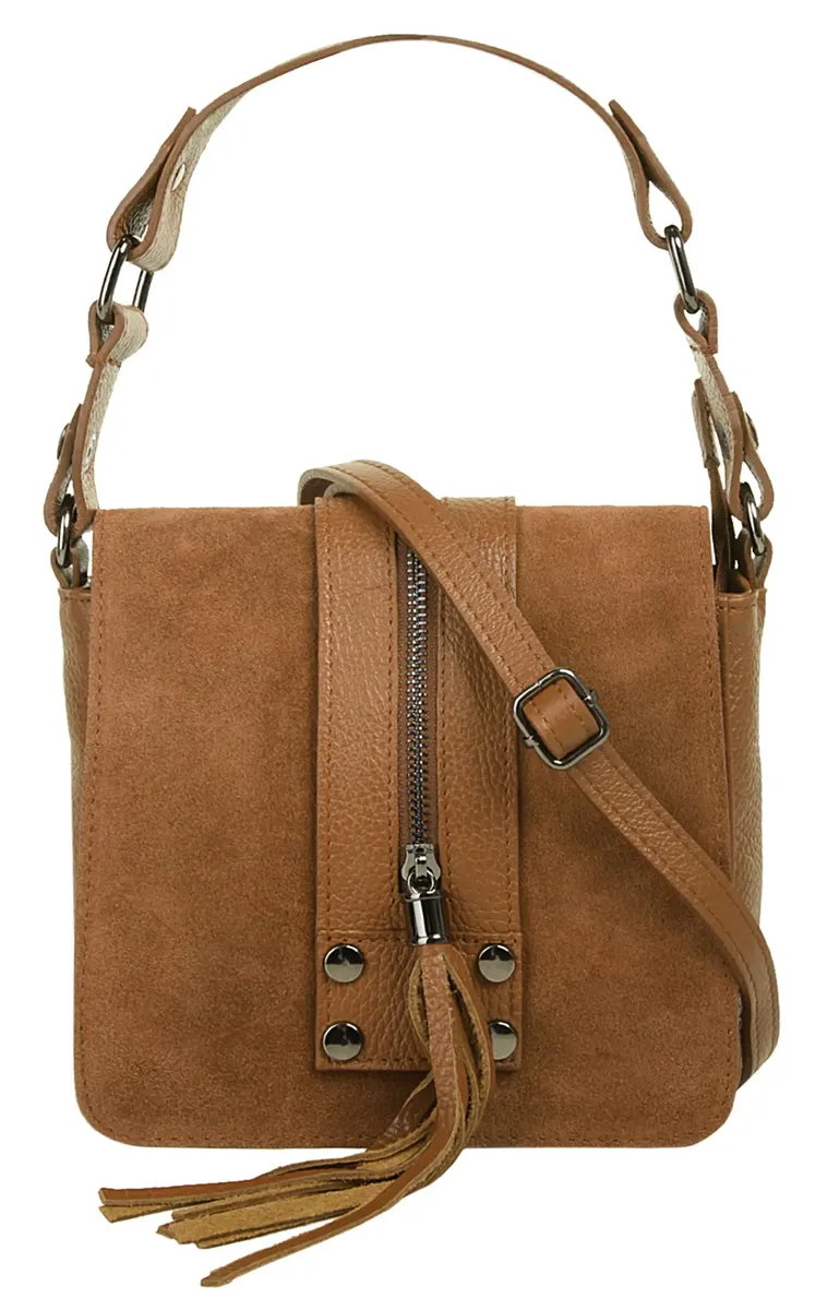 

Сумка через плечо Samantha Look, натуральная кожа, производство Италия, цвет Cognac