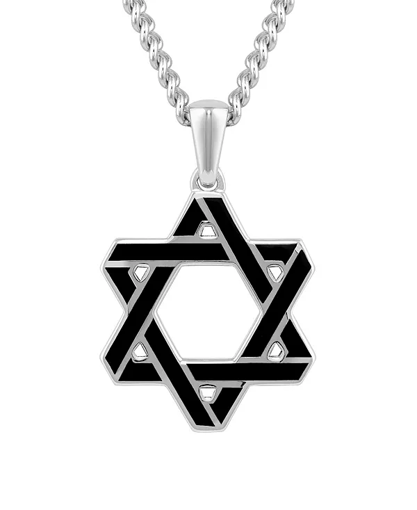 

Мужской кулон «Еврейская звезда» из серебра 925 пробы с родиевым покрытием Vincero, silver