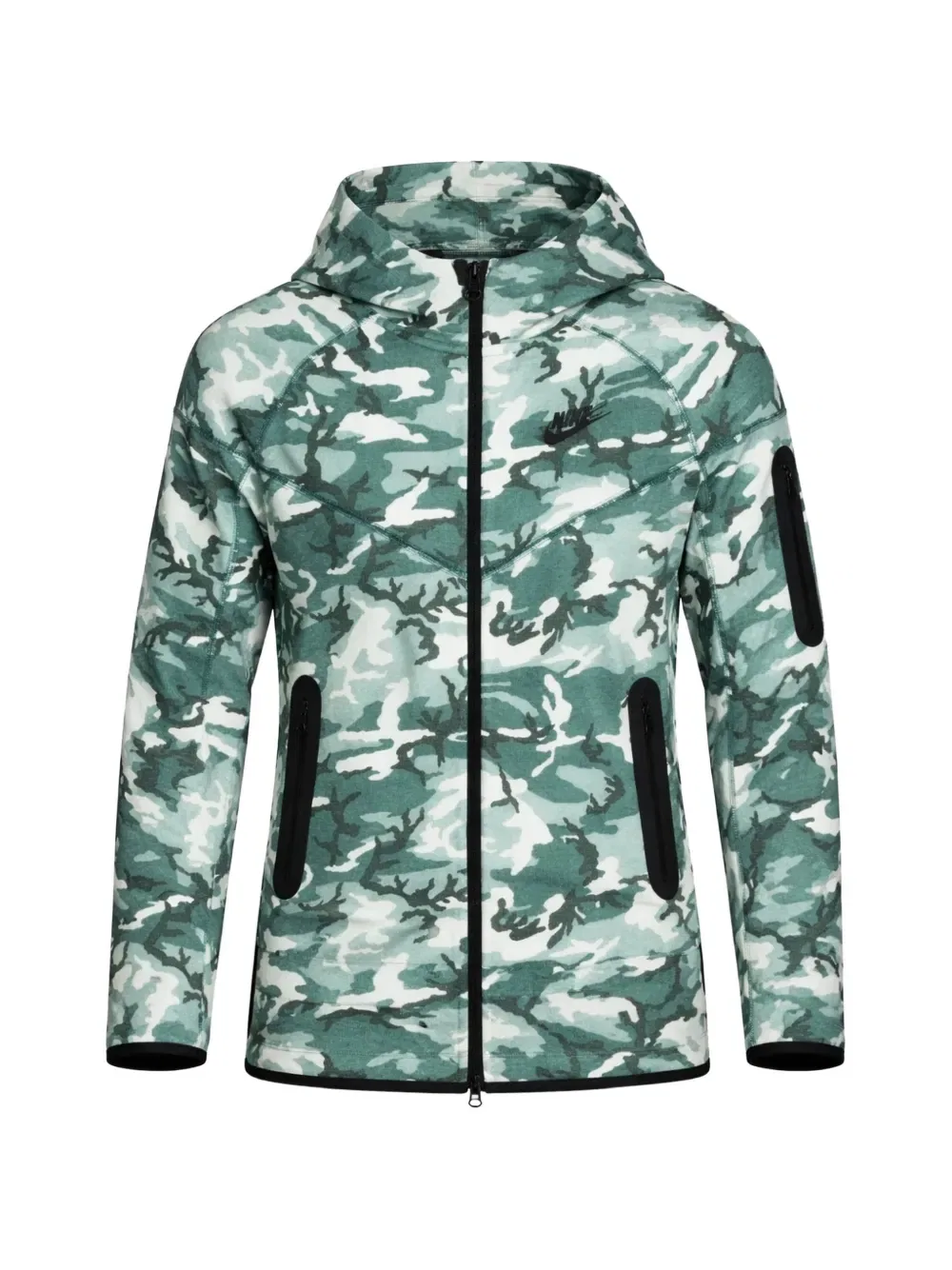 Толстовка на молнии из технологичного флиса Nike Kids, зеленый