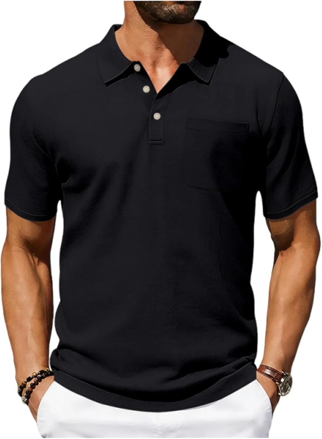 

Льняная рубашка для мужчин с пуговицами и V-образным вырезом kuweot