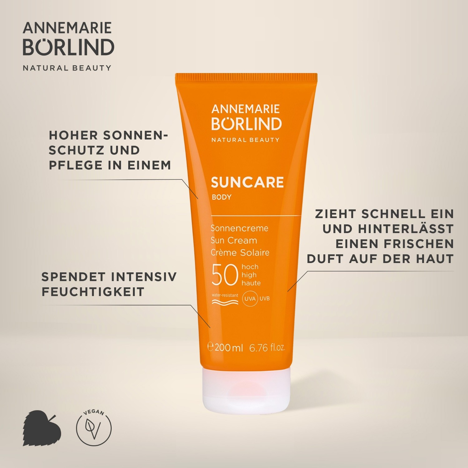 Солнцезащитный крем suncare lsf 50 Annemarie Boerlind, объем 200 мл — фото 3