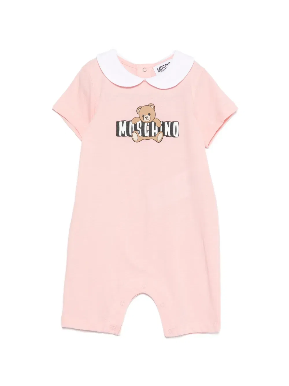 Комбинезон с аппликацией в виде плюшевого мишки Moschino Kids, розовый