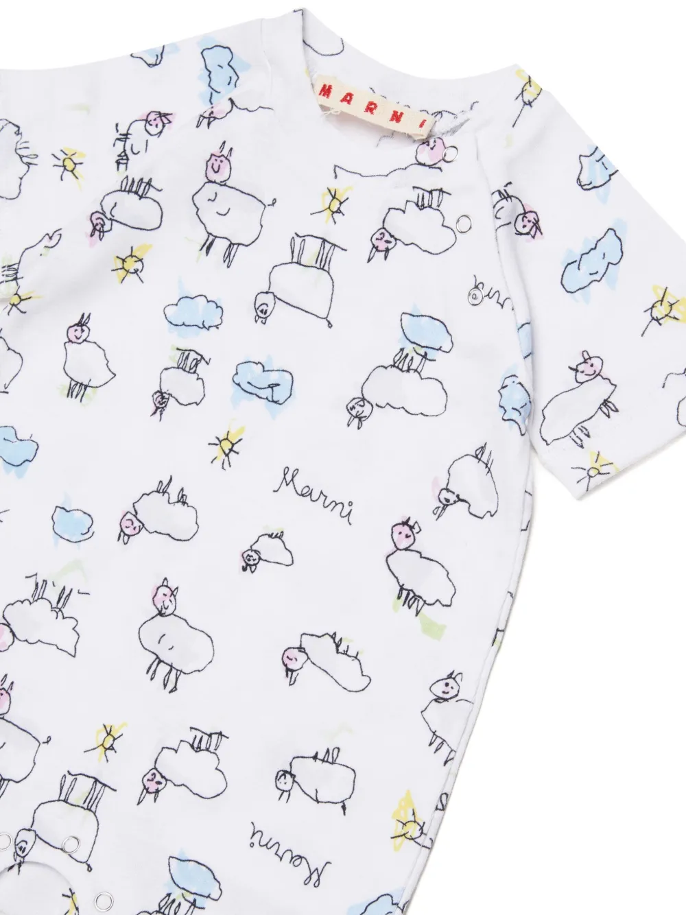 Комплект для новорожденного с принтом Marni Kids, белый — фото 3