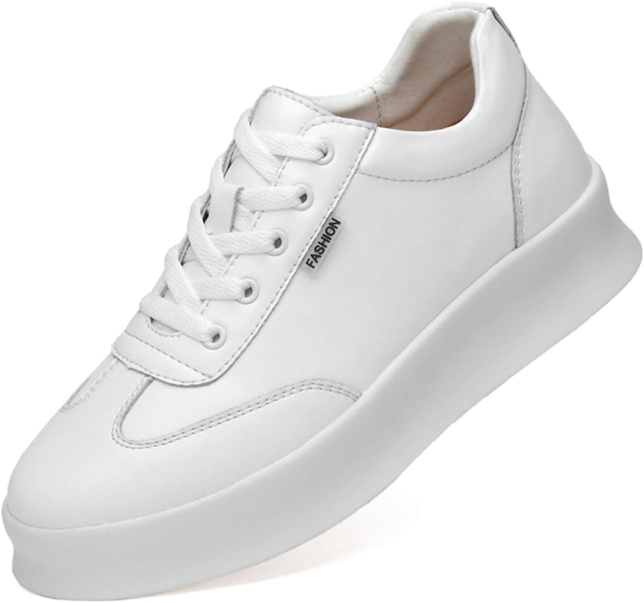 

Мужские кроссовки Battle Men 8 см с невидимой высотой каблука, спортивные кроссовки на шнуровке, с толстой подошвой, повседневные, однотонные, для бега, белый