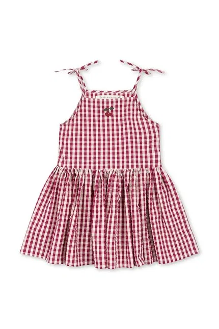 Платье мини в клетку Isotta Dress Konges Sløjd, розовый — фото 2
