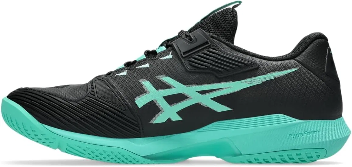 Кроссовки теннисные ASICS Solution Speed FF 4, Black/Aurora Green — фото 4