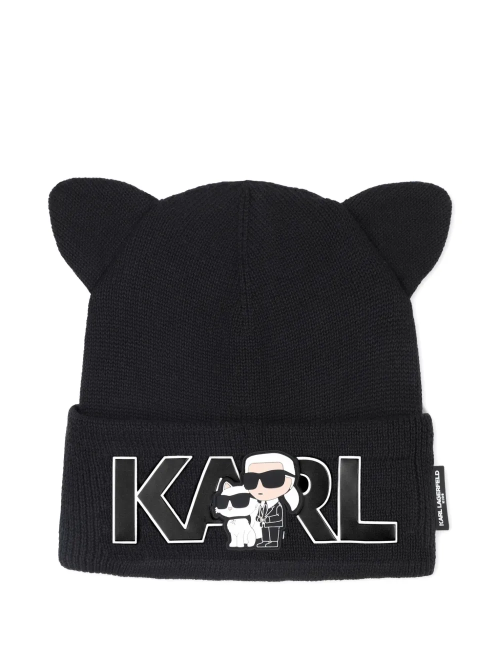 

Шапка бини с логотипом KARL LAGERFELD KIDS, черный