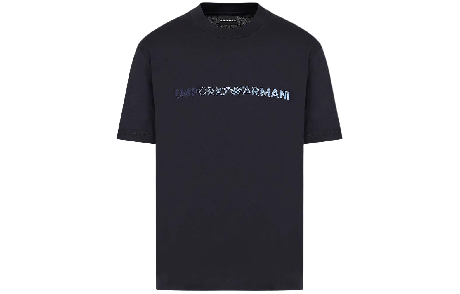 

Футболка поло с вышитым логотипом EMPORIO ARMANI, морской синий