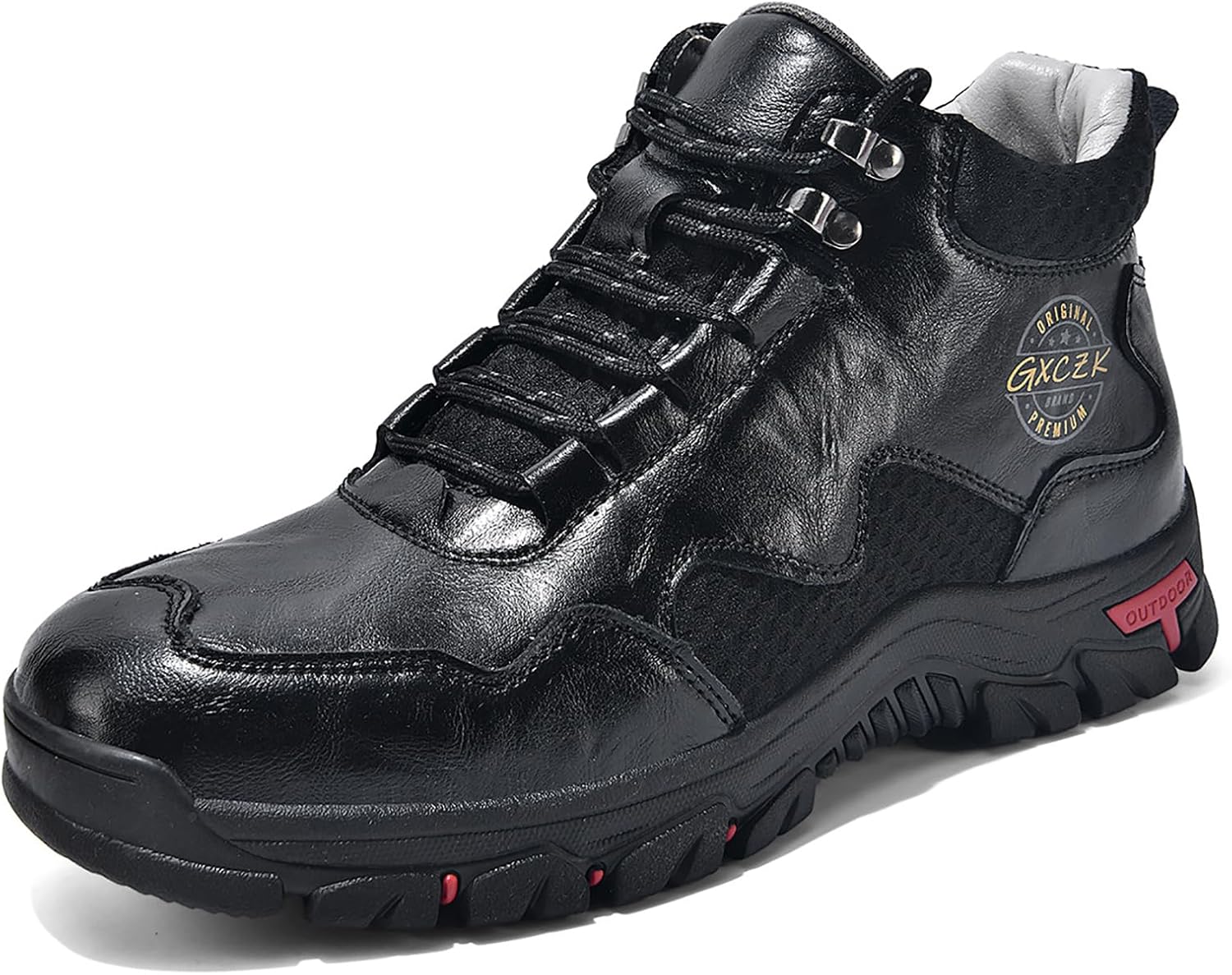 

Мужские кожаные челси-бутсы, модные с шнуровкой, ручная работа, удобные средние по высоте ботинки, для улицы, дышащие, с нескользящей подошвой, обувь для вождения и прогулок Boegbnw, черный