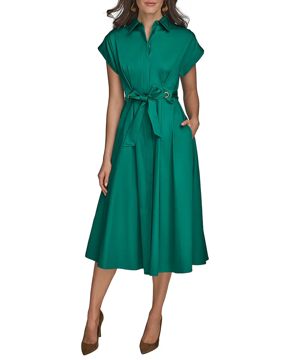 

Короткий рукав, рубашечное платье Donna Karan New York, зеленый