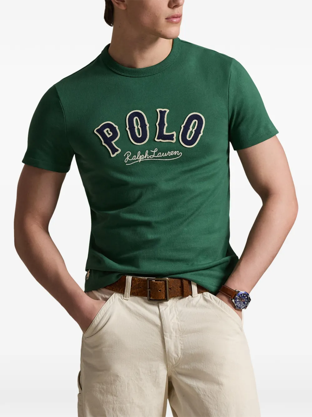 Футболка с логотипом Polo Ralph Lauren, зеленый — фото 3