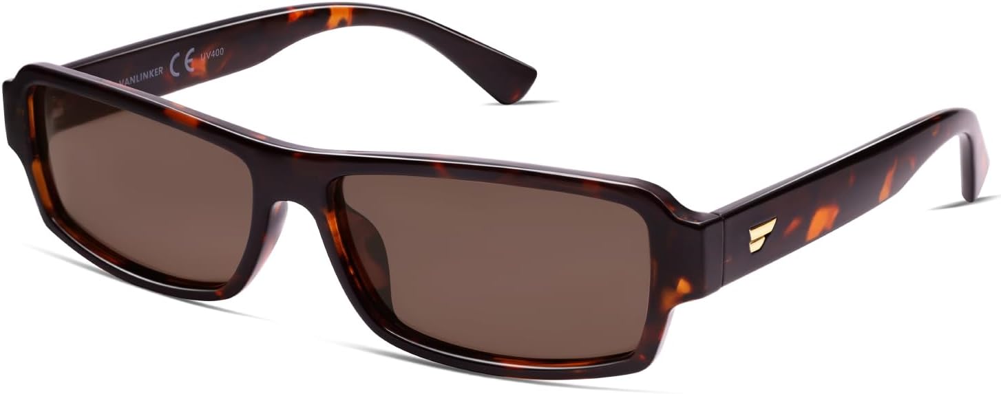 

Солнцезащитные очки VANLINKER Retro Rectangle Polarized для женщин и мужчин, винтажные, 90-е, маленькие, модные, модель 2025, VL9852, C3 Tortoiseshell Frame/Brown Lenses