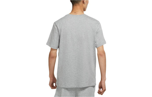 Футболка Nike Sportswear Solid Color Embroidered Logo Micro Mark Round Neck Casual Short Sleeve Gray, мультиколор — фото 2