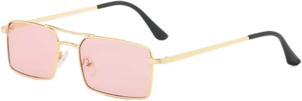 

Ретро солнцезащитные очки для женщин, стиль стимпанк, металлические солнцезащитные очки, винтажные зеркальные очки с защитой от УФ-излучения UV400 LANGSER, Gold Pink