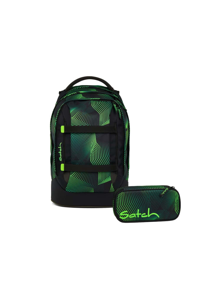 

Satch Набор школьных рюкзаков PACK Seismic Green, 2 предмета, зелено-черный