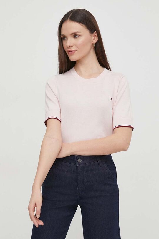 

Хлопковый свитер Tommy Hilfiger, розовый