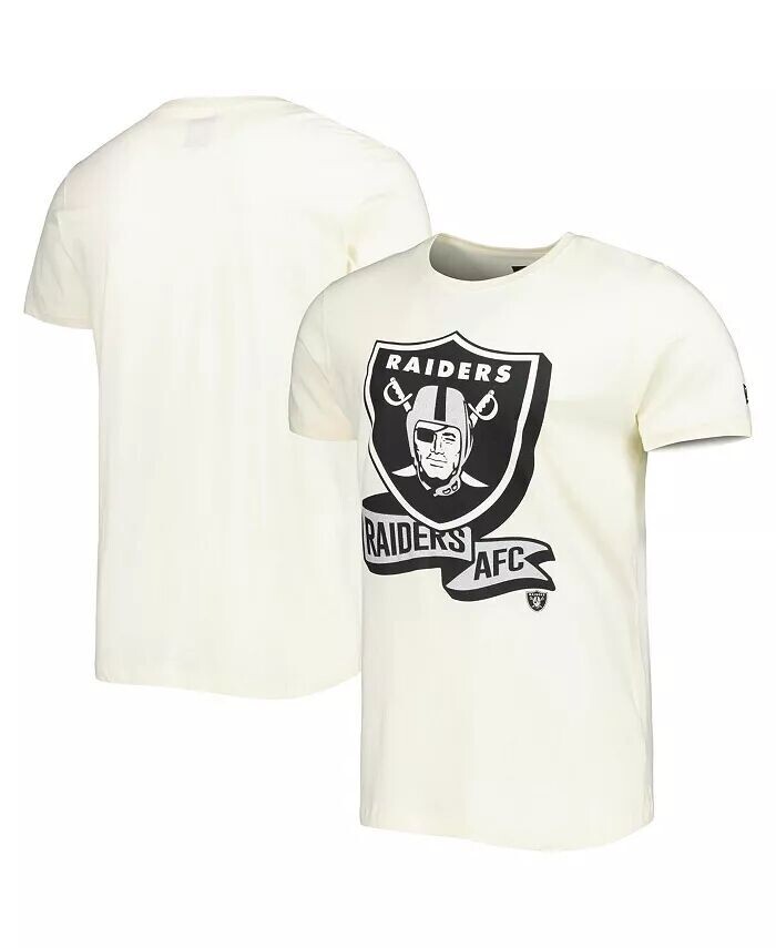 

Мужская кремовая футболка Las Vegas Raiders Sideline Chrome New Era