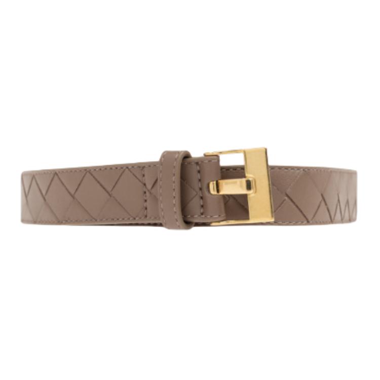

Bottega Veneta Кожаный женский ремень бежевый шириной 2,5 см, Beige
