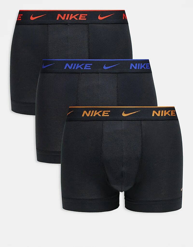 

Комплект из 3 спортивных трусов Nike Everyday Cotton Stretch черного цвета с цветным поясом синего, желтого и красного цветов