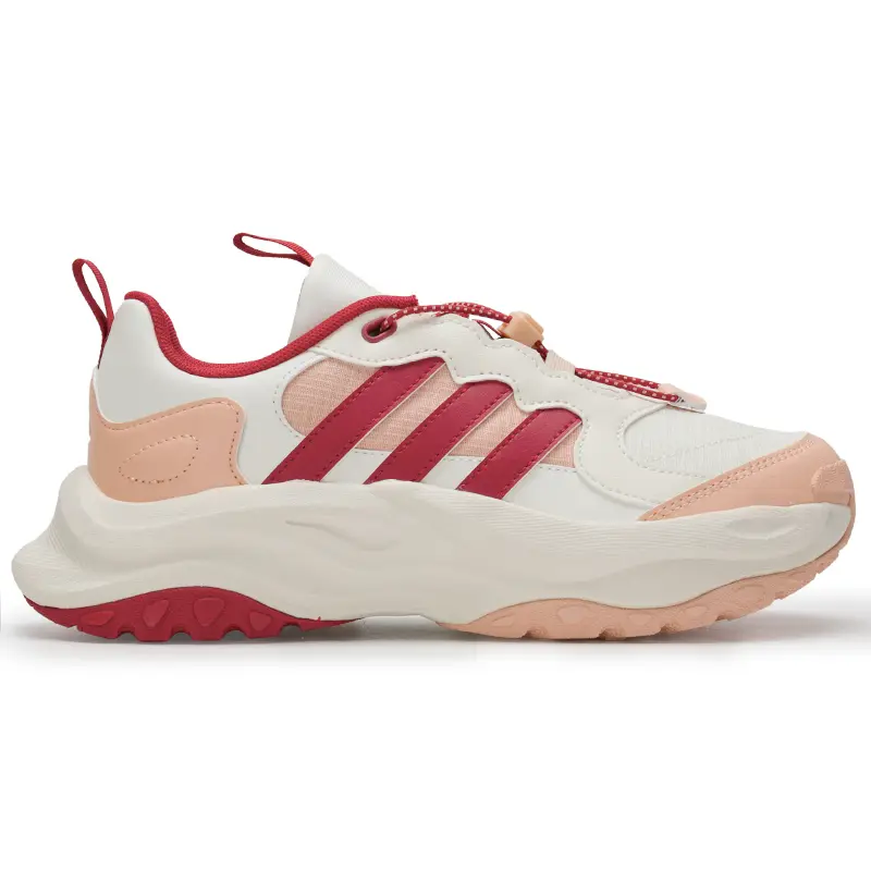 Adidas Антискользящие износостойкие низкие детские повседневные кроссовки white/pink kids' — фото 4