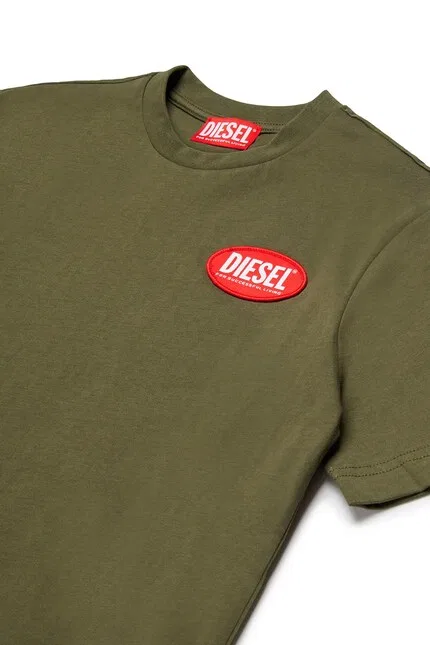 Футболка детская с патчем Diesel, зеленый — фото 3