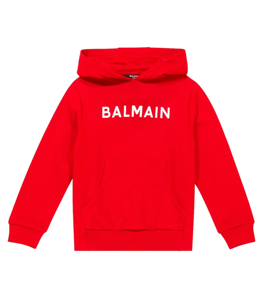 

Худи из хлопкового джерси с логотипом Balmain, красный