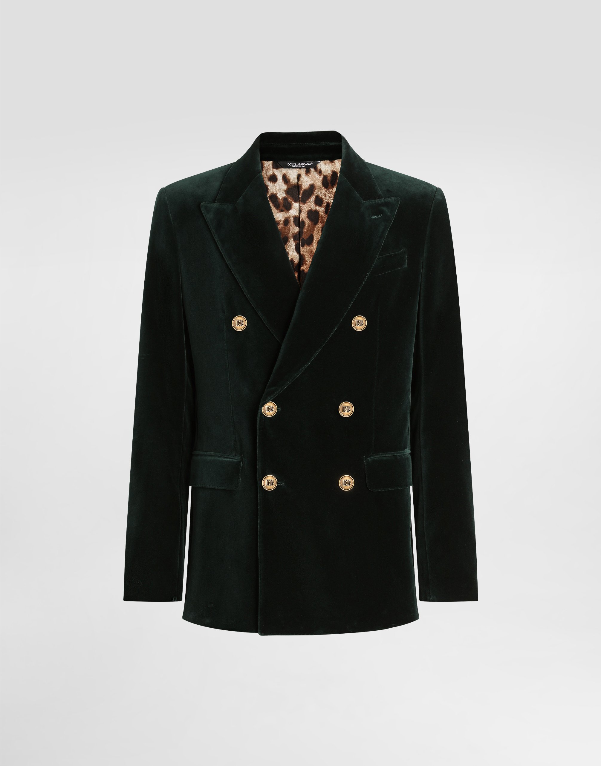 

Двубортный пиджак sicilia из легкого хлопкового бархата Dolce & Gabbana, зеленый