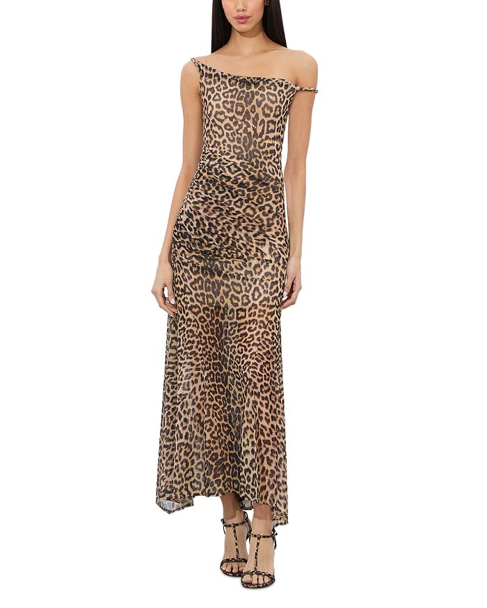 

Платье Bianca Twist с открытыми плечами Alice and Olivia, мультиколор