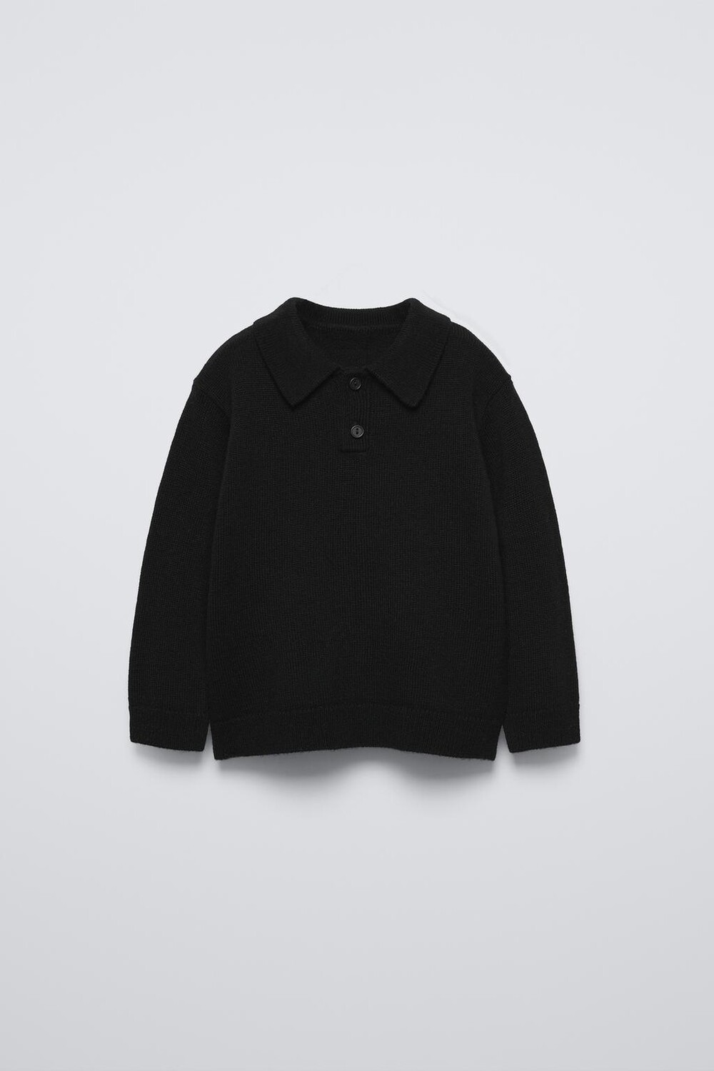 

Свитер-поло из 100% шерсти ZARA, черный