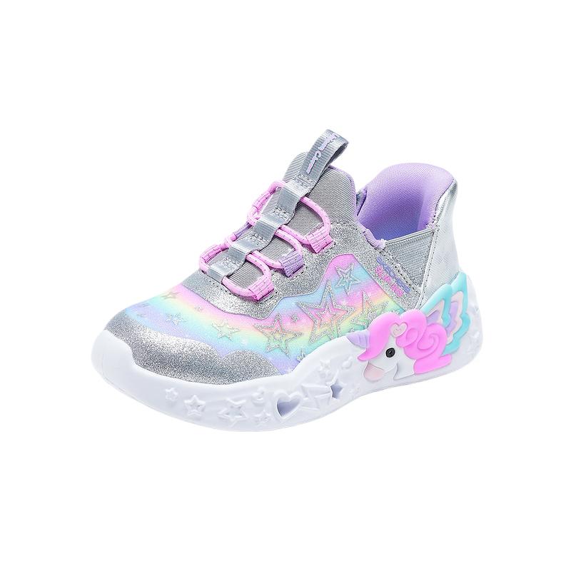 Skechers Kids Скользостойкие, износостойкие, термостойкие низкие топы для малышей Silver Multicolor для младенцев и малышей — фото 2