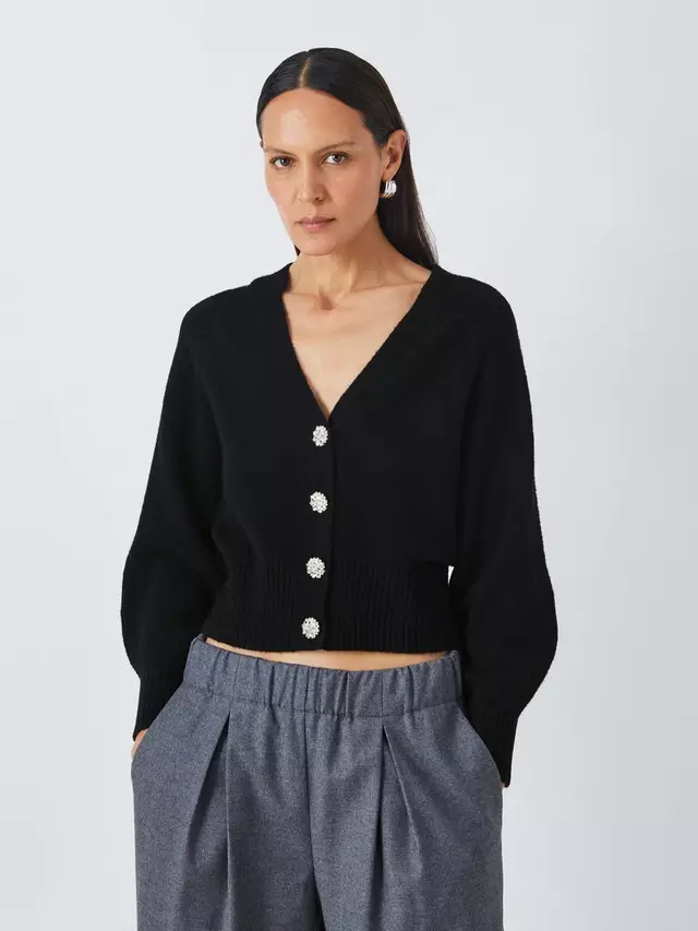 

Кардиган John Lewis Soft Cotton Blend V-Neck, черный