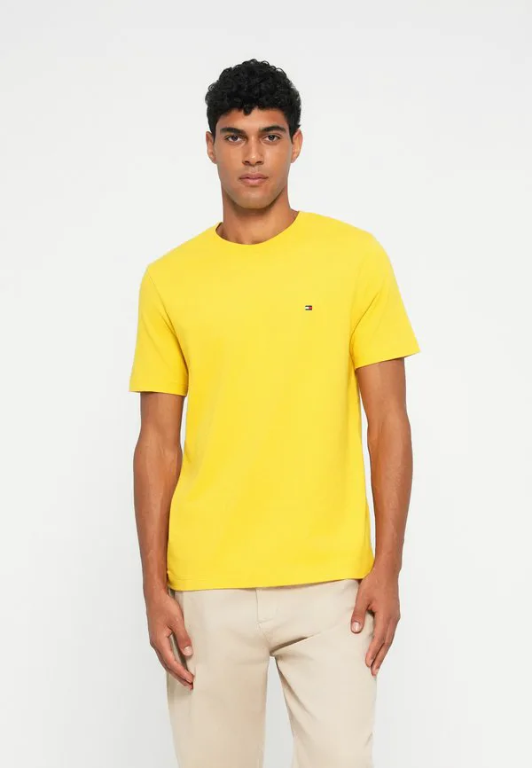 Футболка с круглым вырезом и вышивкой флага, базовая футболка Tommy Hilfiger, Morningside Yellow