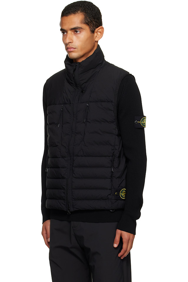 Бесшовная нейлоновая жилетка G100004 для туннельного монтажа Stone Island, черный — фото 4