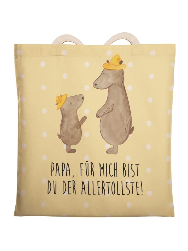

Шоппер Mr. & Mrs. Panda Einkaufstasche Bären mit Hut mit Spruch, цвет Gelb Pastell