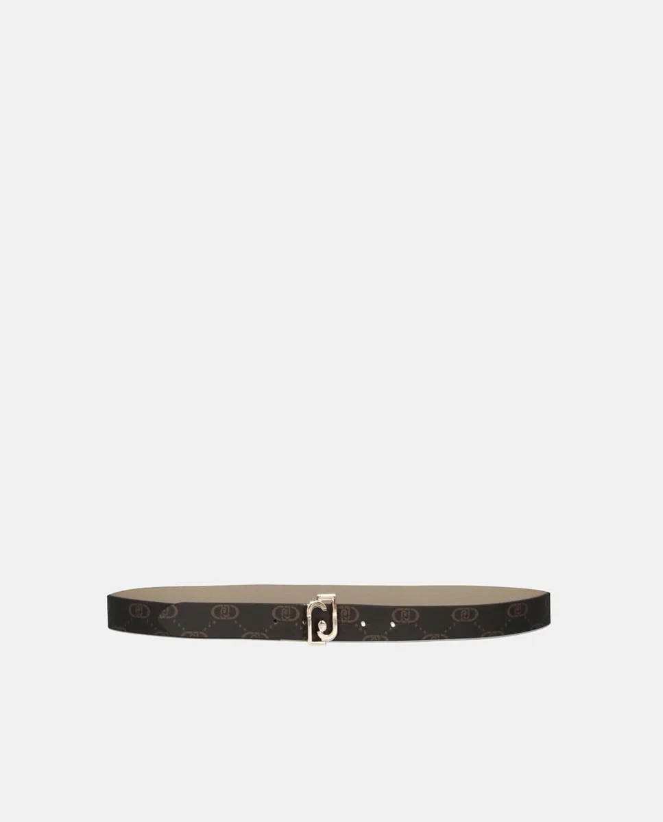 

Двухсторонний ремень с логотипом LIUJO, серо-коричневый